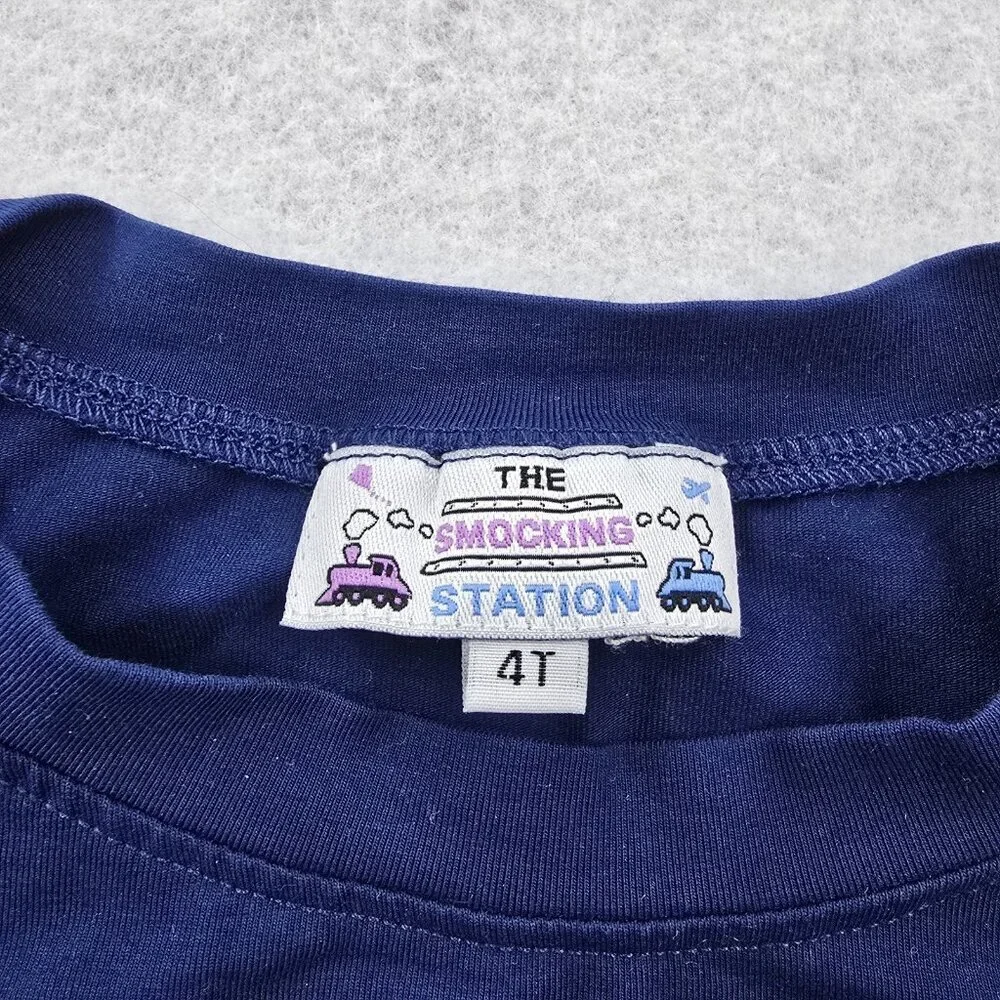 Smocking Station Size 4T Boutique Easter Bunny Rabbit Matching Set Embroidered